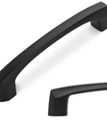 2 Pack 3 Inch Matte Black Cabinet Handles Zinc Alloy Drawer Pulls Heavy Duty Solid Kitchen Hardware For Cabinets, Closets, Dressers And Doors