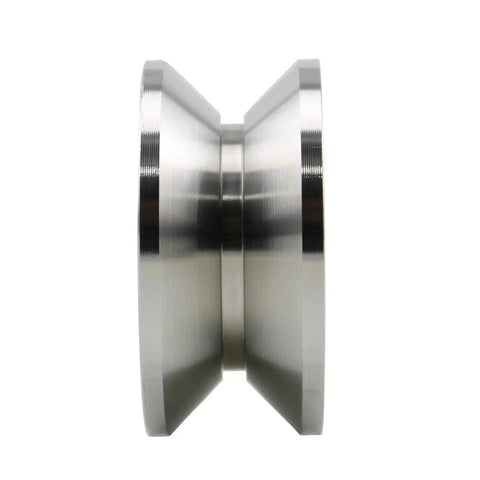 Heavy Duty V Groove Pulley Silent Stainless Steel Wheel Roller For Closet Door Track System side view showing 48mm diameter.