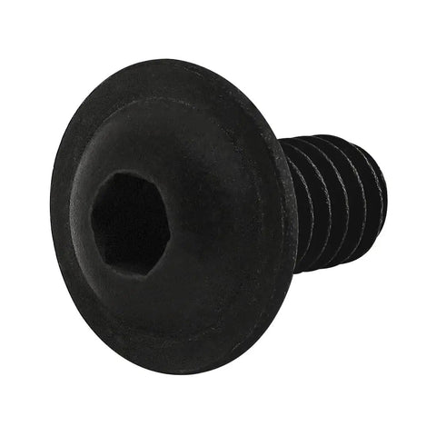 1/4 20 Flanged Button Head Socket Cap Screws Black Zinc Steel Heavy Duty Gang Pack For Smooth Aluminum Builds Rock Solid DIY Hardware Assortment 250 Pieces close-up view showing hex head and threaded shaft.