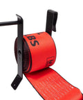 Flatbed Trailer Strap Handling Kit Strap Winder For 2 3 4 Inch Winch Straps with red strap on black steel winder