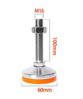 Heavy Lifters Carbon Steel Leveling Feet Three Pack Adjustable Screw Legs with grip tight pads, 100mm height and 60mm base.