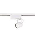 Transitional One Light Track Head in White Finish for Track Lighting, 6.5 Inch Metal Spotlight, Adjustable, Contemporary Fixture