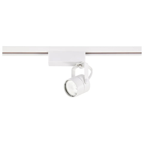 Transitional One Light Track Head in White Finish for Track Lighting, 6.5 Inch Metal Spotlight, Adjustable, Contemporary Fixture