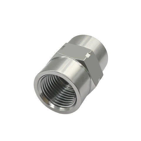 Stainless Steel Hex NPT Female To NPT Female Coupler Adapter One Eighth Inch Pipe Fitting for Air Water Gas Oil Pack Of Two Durable Corrosion Resistant 304 Grade