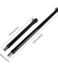 Longer Extension Auger Bit For Post Hole Diggers And Earth Augers, 333mm and 523mm lengths, black metal, side view.
