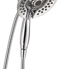 5-Spray Touch-Clean In2ition 2-In-1 Dual Shower Head With Hose In Chrome Detachable Handheld Showerhead And Dockable Head