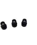 Three BNC Female To SMA Female Adapter For HAM Radios 144 And 430 MHz Handheld Antenna Black 13x20mm 3 Pack on white background