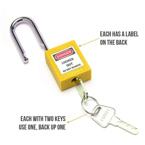 Heavy Duty Shop Grade Lockout Tagout Kit With Keyed Different Yellow Safety Padlocks And Tags For Electrical Breaker Plug Lockout Station Crew Tested Gear That Actually Stays On The Job