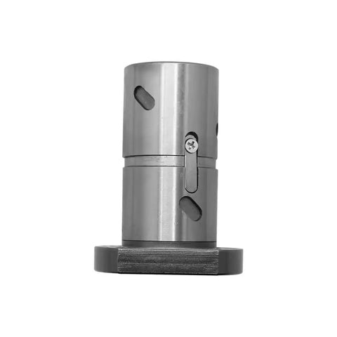 Double Screw Ball Nut With Right Hand Thread For DFU Series Flange Nut And Motion Rail, side view, showing metal build and thread detail.