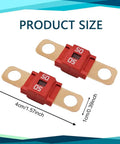 Heavy Duty AMI Midi Fuses 3 Pack 50 Amp Bolt On High Current Blade with 50A rating, showing size dimensions of 4cm x 1cm.