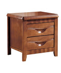 Totally Solid Rustic Brown Nightstand Fits Every Room Layout Stackable Side Table With Front Storage Drawer Durable Wood Finish Lowkey Vintage Charm Goes Hard On Practicality College Dorm Ready, two-drawer storage, pine wood.
