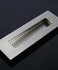 2 Pack Brushed Nickel Sliding Closet Door Handles Recessed Flush Finger Pulls 5.9 Inch Long, SUS 304 Stainless Steel, side view