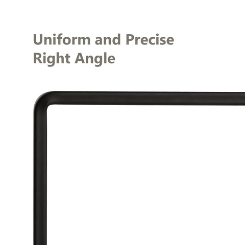 Set Of 4 Heavy Duty 6 Inch L Shaped Shelf Brackets Black Powder Coated Steel Quarter Inch Thick precise right angle close-up