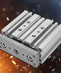 Three Rod Double Acting Air Cylinder Aluminum Alloy Pneumatic Cylinder With 20mm Bore And 20-100mm Stroke Full Hard Oxidation Finish