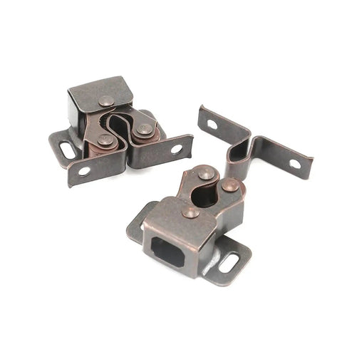 Double Roller Cabinet Latch For Doors And Drawers, Heavy Duty Locking Catch In Multicolor Finish, Easy Install shown on white background