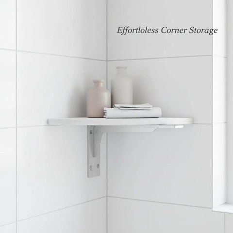 Triangular Cold Rolled Steel Shelf Bracket, 5.5 By 5.5 Inch corner support with white shelf in bathroom