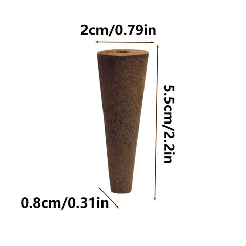 Cone Shaped Grow Sponges For Cloning And Germination, 50 Pack Plant Starter Pods For Indoor Or Outdoor Gardens, side view.