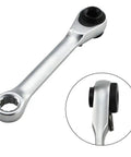 AugustknowU 1/4 Inch Double Ended Ratchet Wrench With 72 Tooth Gear For Ultra Tight Spots, Perfect Mini Hex Key Set Access And Heavy Duty Mechanics Tool Kit In Sleek Silver Finish. silver 1/4-inch double ended ratchet wrench with 72-tooth gear