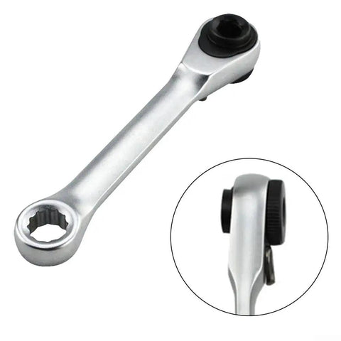 AugustknowU 1/4 Inch Double Ended Ratchet Wrench With 72 Tooth Gear For Ultra Tight Spots, Perfect Mini Hex Key Set Access And Heavy Duty Mechanics Tool Kit In Sleek Silver Finish. silver 1/4-inch double ended ratchet wrench with 72-tooth gear