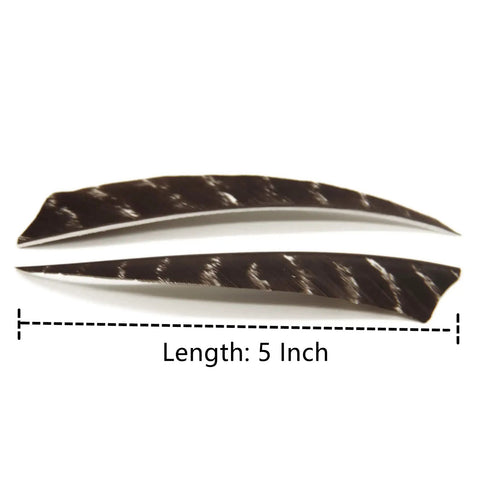 Arrow Fletching Shield Type 4 Inch Or 5 Inch Natural Stripe Turkey Feather Fletching Kit, featuring 5 inch striped feather pair.