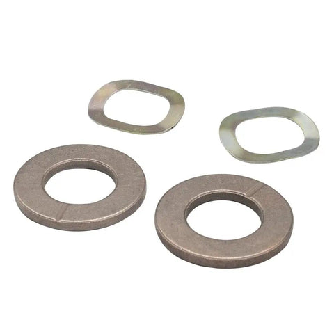 Club Car DS Golf Cart Spindle Bronze Bushing Kit Upper And Lower Includes Thrust Bearings And Kingpin Washers Fits 1981 Up OEM 1010150 1016389 8067 7048, bronze bushings and washers