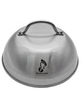9 Inch Stainless Steel Cheese Melting Dome for Griddles and Flat Tops with handle, ideal for fast melt on burgers and sandwiches.