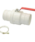 Heavy Duty 50 63 75 100 Mm Water Tape Hose Connector Tee Straight Ball Valve Pipe Fitting For Farm Irrigation And Large Sprinkler System White With Three Way Valve And Universal Hose Clamp Compatibility Built For Easy No Fuss Setup, white plastic valve with hose clamp