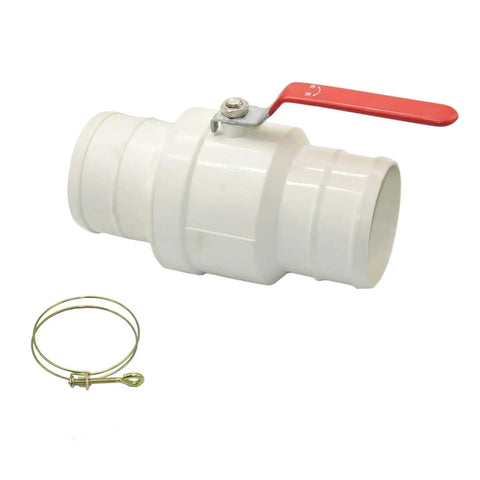 Heavy Duty 50 63 75 100 Mm Water Tape Hose Connector Tee Straight Ball Valve Pipe Fitting For Farm Irrigation And Large Sprinkler System White With Three Way Valve And Universal Hose Clamp Compatibility Built For Easy No Fuss Setup, white plastic valve with hose clamp