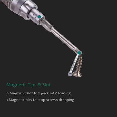 Compact Precision Screwdriver Set For Electronics 22 In 1 Mini Kit with magnetic slots and S2 bits detail