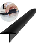 Silicone Stove Counter Gap Cover 30 Inches For 0.2 To 1 Inch Gap, Black, showing flexible silicone material and installation