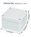 Hella Weatherproof Plastic Project Box With Ip65 Waterproof Grade For Diy Electronics And Pcb Mounting Solid Build Electrical Enclosure In Gray White 2 Pack Bundle dimensions showing external size