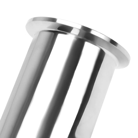 2-inch stainless steel tri-clamp tee fitting with flange, 304 grade, close-up view.