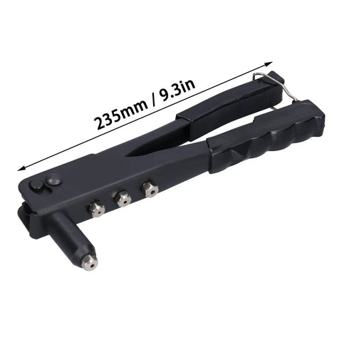 LIYJTK Portable Rivet Gun Set Kit Efficient Hand Tool For Metal And Leather Fastener With Anti-Slip Handle Fits 3/32 1/8 5/32 And 3/16 Inch Nuts Quickly, 235mm black rivet gun