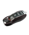 Marsala Red Leather Ride Ready Key Fob Cover For Porsche Macan Panamera 911 Cayenne 718 Cayman Boxster on key