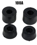 4 Pack Longboard Pivot Cups Replacement Kit With Premium PU Bushings showing four black pivot cups, labeled 100A, on white background
