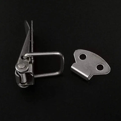 Straight Up Tough Spring Loaded Toggle Hasps 10 Pack Secure Latch Clasps For Toolboxes Cabinets Drawers And Suitcase Locks Solid Hardware For Everyday Jobs, silver spring latch and plate.