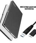 Straight Up Sleek 2.5 Inch Sata Hdd Enclosure Via Usb 3.0 Plug And Play Mobile Hard Drive Dock showing black and white design with USB cable.