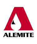 ALEMITE logo featuring a bold red letter A and a droplet symbol, representing fluid transfer solutions.