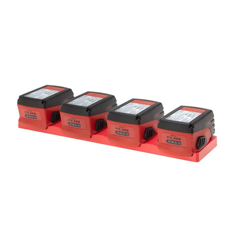 Red 22V Battery Holder Wall Mount For Battery Storage That Keeps Your 22V Packs Neat And Handy And Chargers In Truck Trailer Van Workshop Shelf And Toolbox