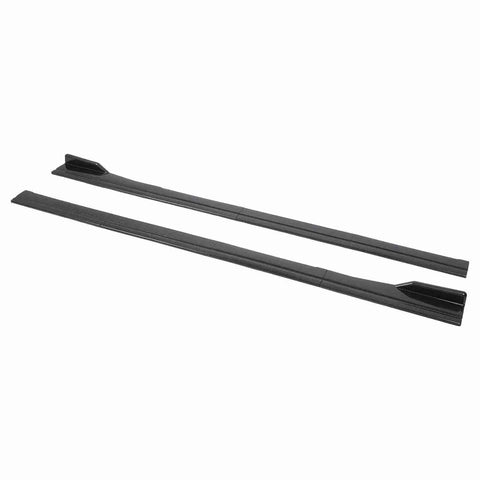 Universal Car Side Skirt With Abs Carbon Fiber Style, durable black ABS material side deflectors for vehicle enhancement.