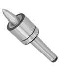 MK2 1-slot live center for lathes, 60° Morse taper, steel body, side view
