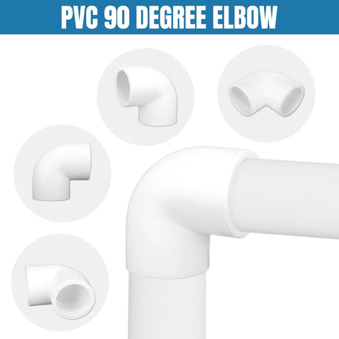 12 Pack 0.75 Inch 90 Degree PVC Elbow Fittings Furniture Grade White Connectors For DIY Furniture Making Schedule 40 Smooth Durable PVC Elbow Joints 1.05 Inch OD Pipe