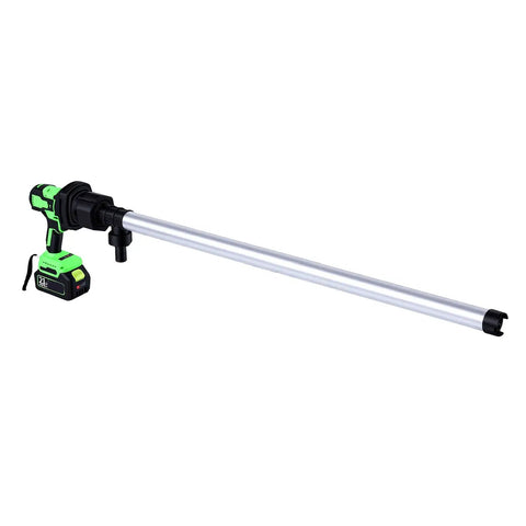 Jiawu Rechargeable Liquid Transfer Pump With 304 Stainless Steel Tube For Smooth Fuel Siphoning In Food Processing And Equipment Maintenance Featuring Ergonomic Design And Us Plug For Portable Heavy Duty Use, showing long stainless steel tube and cordless design.