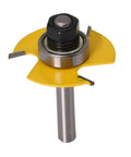 Top Notch 2 Piece Slot Cutter Router Bit Set With Stacked And Bearing Guided 3 Wing Cutters 8mm shank precision wood cutting bit.