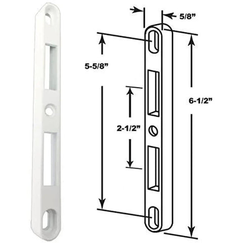 Two Point Mortise Strike For White Finish Patio Door Handles Zinc Diecast Keeper Works With Interlock Two Point Mortise Lock Roto