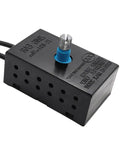 Heavy Duty Inline Dimmer Switch For Table Lamps Floor Lights And Wall Sconces Full Range Rotary Knob Control 300 Watt Max Rating close-up view with blue rotary knob