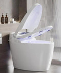 Premium Smart Toilet With Built In Bidet, Tankless Heated Seat, Aggressive Flush System, And Warm Water Spray For A Top Shelf Bathroom Setup That Definitely Slaps On Your Daily Refresh, with lid open and control panel.