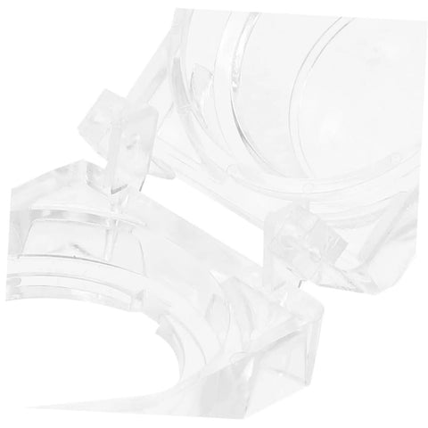 Transparent two pack emergency stop button cover guards for machines, showing snap on install feature and durable material.