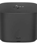 Certified Renewed Thunderbolt 3 Dock Offering Dual 4K Display Support 230W Power Delivery compact black hub with USB-C port.