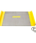 Heavy Duty Aluminum Dock Board Workhorse 60 By 48 Inch 15000 Lb Capacity Forklift Trailer Ramp For Warehouses with bright safety edges.